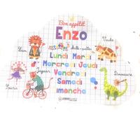 AUTRES Lire et dire - Set de Table prénom Forme Nuage- Enzo- (Recto & Verso) - Bon appétit - Dessins Animaux - 29x41 cm