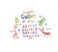 AUTRES Lire et dire - Set de Table prénom Forme Nuage- Gabin- (Recto & Verso) - Bon appétit - Dessins Animaux - 29x41 cm