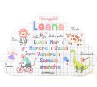 AUTRES Lire et dire - Set de Table prénom Forme Nuage- Leana- (Recto & Verso) - Bon appétit - Dessins Animaux - 29x41 cm