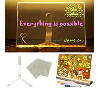Autres Peintures Smile Drawing Board - LED Light Up Board for Children Reusable Magic Slate with 7 Markers Creative Gift Idea