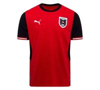 PUMA Maillot Home Autriche 2026 Enfant et Adolescent, Accessoires, Rouge, 7-8Y 7-8Y