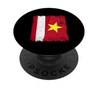 Autriche Vietnam Demi Drapeau Autriche Vietnamienne Histoire PopSockets PopGrip Adhésif