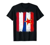 Autriche Yougoslavie Demi Drapeau Autriche Yougoslavie Patrimoine yougoslave T-Shirt