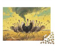 autruchePuzzle 1000 Pièces Cadeau Unique Jeu Éducatif Défi Jouet À De Qualité Supérieure Peinture Art pour Adultes Et Enfants 1000pcs (75x50cm)