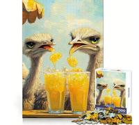 Autruches dégustant Une Limonade Puzzle 1000 pièces pour Adultes Jeu de réflexion et Anti-Stress Décoration Murale Transparente (38x26cm)