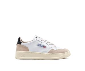 AUTRY Baskets unisexes en cuir et daim LS21 blanc, noir, beige, Blanc/noir, 36 EU