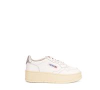 Autry - Chaussures Plates Blanches en Cuir à Plateforme - Femme - Chaussures - Blanc - Taille: 38 EU