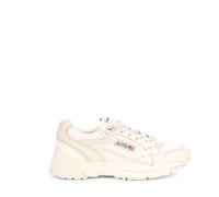 Autry - Chaussures Plates en Cuir Blanc et Maille - Femme - Chaussures - Blanc - Taille: 36 EU