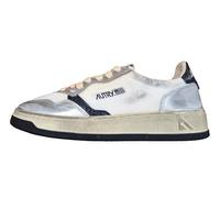 AUTRY Chaussures Sneakers en cuir et daim AVLM MS13 Blanc Argent Super Vintage, argent, 38 EU
