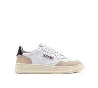 AUTRY Chaussures Sneakers Unisexe en Cuir et daim LS21 Blanc Noir Beige, Blanc, noir, 43 EU