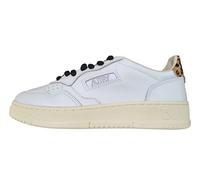 AUTRY Medalist Chaussures Sneakers pour Femme en Cuir AULW OC01 Blanc et Léopard