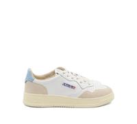 AUTRY Medalist Low en Suede et Cuir Blanc et Forget Homme, Blanc bleu ne vous oublie pas de moi, 44 EU