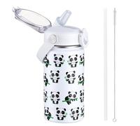Autsel 420ml Gourde Isotherme avec Paille pour Enfant, Bouteille Isotherme Étanche, Gourde d'eau en Acier Inoxydable