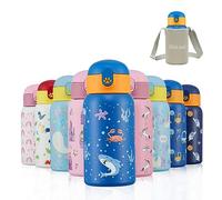 Autsel 500ml Gourde Isotherme Enfant avec Paille Bouteille Isotherme Étanche Gourde Bouteille d'eau en Acier Inoxydable sans BPA