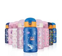 Autsel 500ml Gourde Isotherme Enfant avec Paille Bouteille Isotherme Étanche Gourde Bouteille d'eau en Acier Inoxydable sans BPA