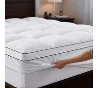 Autsel Surmatelas 180x200cm Protège Matelas 2 Personnes en Microfibre Respirant, Hypoallergénique avec Extensible Grande Bonnet, Super Épais 1200GSM Surmatelas