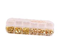 AUTSUPPL 1 boîte Autocollants Manucure Décoratifs Semi-cercle Doré avec Perles et Cristaux Nail Art Accessoires Mode pour Ongles DIY
