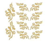 AUTSUPPL 10 pièces Lot de Appliques Brodées Thermocollantes Dentelle Dorée Fleurs Broderie pour Robe de Mariée Costumes de Scène et Loisirs Créatifs