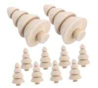AUTSUPPL 10 Pièces Mini Arbres de Noël Non Peints Modèles Massif à Décorer Ornements Miniatures pour Projets DIY et Décorations de Table de Fête