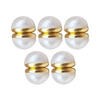 AUTSUPPL 10 Pièces Poids de Voile de Mariage Double Face Perles Artificielles Magnétiques, Alliage Blanc, Fermeture Magnétique, Maintien Ferme pour Vêtements et Tissus
