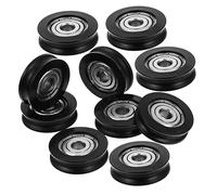 AUTSUPPL 10 pièces Roulettes Placard Nylon avec Roulements à Billes pour Portes Coulissantes Meubles Poulies Aluminium U Groove Silencieuses Haute et Installation Facile