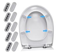 AUTSUPPL 10 pièces Tampons Antidérapants pour Siège de Toilette Tampons de Protection Réducteurs de Bruit Autocollants pour Réparation et Amélioration de Confort Compatibles Plupart des Wc