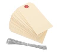 AUTSUPPL 100 pièces Étiquettes Expédition Kraft avec Fil de Fer Étiquettes Suspendues Vierges pour Emballage et Transport Robustesse et Stabilité pour Bureau et Entrepôt