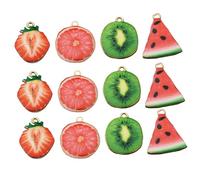AUTSUPPL 12 pièces Breloques Fruits Alliage pour Fabrication de Bijoux DIY Pendentifs Colorés pour Bracelets Colliers et Boucles Oreilles Assortiment Varié pour Créations Personnalisées