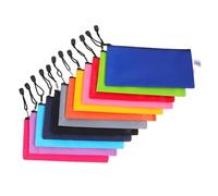 AUTSUPPL 12 pièces Pochettes Zippées Oxford pour Rangement Documents et Fournitures Sac Portable Multi-usage pour Bureau Voyage et École Couleurs Mixées