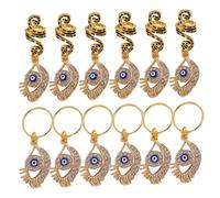 AUTSUPPL 12 Pièces Snake Spiral Braiding Hair Rings With Evil Eye Charms Lightweight Hair Jewelry Accessories For Dreadlocks And Holiday Party Looks