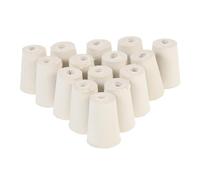 AUTSUPPL 15 pièces Bouchons Caoutchouc Percés pour Flacons Verre Bouchons Coniques pour Tube à Essai et Flacons Scelleuses Bouteilles Résistantes et Durables pour Laboratoire