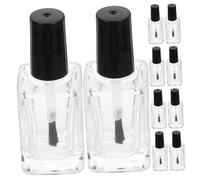 AUTSUPPL 15 pièces Lot de Flacons Transparents Verre pour à Ongles avec Pinceau Noir Contenant Vide pour Rangement Ongles Bouteille Claire pour Créer et Appliquer le Polish Nail Bottle