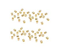 AUTSUPPL 1500 pièces Perles à Sertir Cuivre Doré Accessoires DIY pour Fabrication de Bijoux Tubes pour Bracelets et Colliers Kit Perles Fantaisie pour Création Artisanale