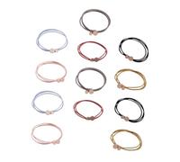 AUTSUPPL 18 pcs Lot de Élastiques Cheveux Colorés Alliage Vintage Accessoires Élastiques pour Queue de Cheval Anneaux Cheveux Doux pour Filles et Adultes Protection Sans Tension Noir Rouge