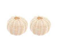 AUTSUPPL 2 Pièces Abat-jours en Rotin Blanc 7cm, Modèle D'abat-jour Artisanal Diy, Couverture Légère et Délicate pour Lampe de Plafond et Chambre à Coucher, Résistant la Déformation