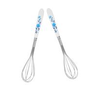 AUTSUPPL 2 pièces Batteur à Œufs Manuel Inox Ballon Fil Acier Poignée Céramique pour Fouetter Crème Œufs Pâtisserie Cuisine Polyvalent Facile à Nettoyer