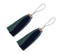 AUTSUPPL 2 pièces Double-Color Chinese Tassel Pendant Décoration Voiture avec Cordon Suspendu pour Rétroviseur Intérieur Accessoire Original et Polyvalent Bleu Marine Vert Paon