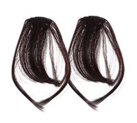 AUTSUPPL 2 pièces Fake Bang Clip Hair Extensions Women Invisible Thin Wispy Hairpiece For Natural Look And Cosplay Performance Deep