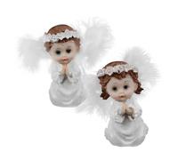 AUTSUPPL 2 Pièces Guardian Angel Figurines Boy And Girl Praying Angel Statue With Wings Christmas Party Home And Garden Decoration