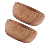 AUTSUPPL 2 pièces Lot de Bols Bois Multi-usage pour Salades Soupes et Riz Design Minimaliste et Élégant Pour Cuisine Maison et Professionnelle