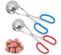 AUTSUPPL 2 pièces Lot Meatball Maker Acier Inoxydable Pince à Boulettes Ergonomique Antiadhésive pour Viande et Pâte Outil de Cuisine Polyvalent
