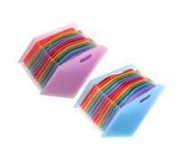 AUTSUPPL 2 pièces Organisateur Fichiers Accordéon Grand Format Rangement Vertical Multi-poches Dossier Portable pour Bureau École et Maison Couleur Rose et Bleu