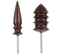 AUTSUPPL 2 pièces Outil Brunissoir Cuir Bois Pointe Ergonomique pour Polissage Précis Manche Bois Accessoire Artisanat Cuir DIY