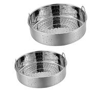 AUTSUPPL 2 pièces Panier Vapeur Inox Amp avec Oreilles Support Cuisson Vapeur pour Dumplings Viande Fruits de Mer et Riz Marmite Adaptée Cuisine Maison