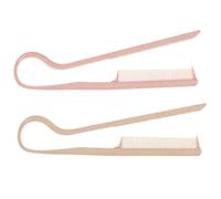 AUTSUPPL 2 Pièces Peigne Lisseur de Coiffeur Peigne de Queue en Plastique Beige en V, pour Lisser et Plaquer les Cheveux, Coiffage Rapide, Femmes, Maison et Voyage