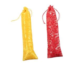 AUTSUPPL 2 pièces Pochette de Rangement pour Peintures Chinoises Sac de Protection Épais pour Parchemins Résistant Poussière Humidité Motif Brocart Dragon pour Expositions et Mariages