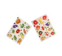 AUTSUPPL 2 pièces Puzzle Bois Éducatif Montessori pour Tout-petits Jeu de Reconnaissance Fruits et Légumes Planche à Encastrements Robuste pour Développement Cognitif et Apprentissage