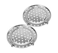AUTSUPPL 2 Pièces Support de Cuisson Multifonction Acier Inoxydable Ronde Amovible avec Tripodes pour Cuisson Vapeur et Four Compatible Plaques Induction et Gaz Compact et Stable