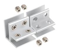 AUTSUPPL 2 pièces Support pour Étagère Verre Pince Angle en Métal Aluminium Clip de Fixation pour Panneau Verre Résistant Corrosion et Antidérapant pour Meuble Vitrine et Garde-corps