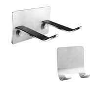 AUTSUPPL 2 pièces Support Sèche-cheveux Mural Auto-adhésif Rack Robuste Compatible Plupart des Modèles Montage sans Perçage sur Carrelage et Organiseur Pratique pour Salle de Bain